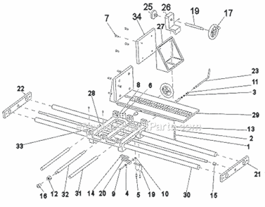 Page D Diagram and Parts List for HP18  Barranca Diamond Brick Saw